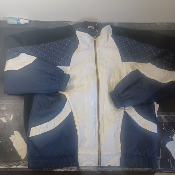 *PREOWN/NWT [Brand,Active Frontier Apparel™️] Zip-Up Dark NAVY/White Windbreaker - Picture 3 of 6